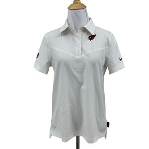 Nike Polo Shirt Women Small White On Field Apparel Snap Button Arizona Cardinals
